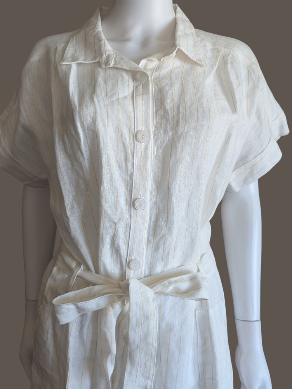 Everyday Ritual Gemma Romper in Casablanca Linen Jumpsuit - Picture 6 of 13